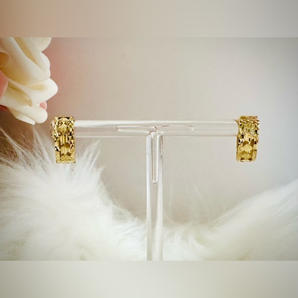 Diacut Earrings.  💛 Real 18(18k) Karat Solid Gold Jewelry - Picture 4 of 10